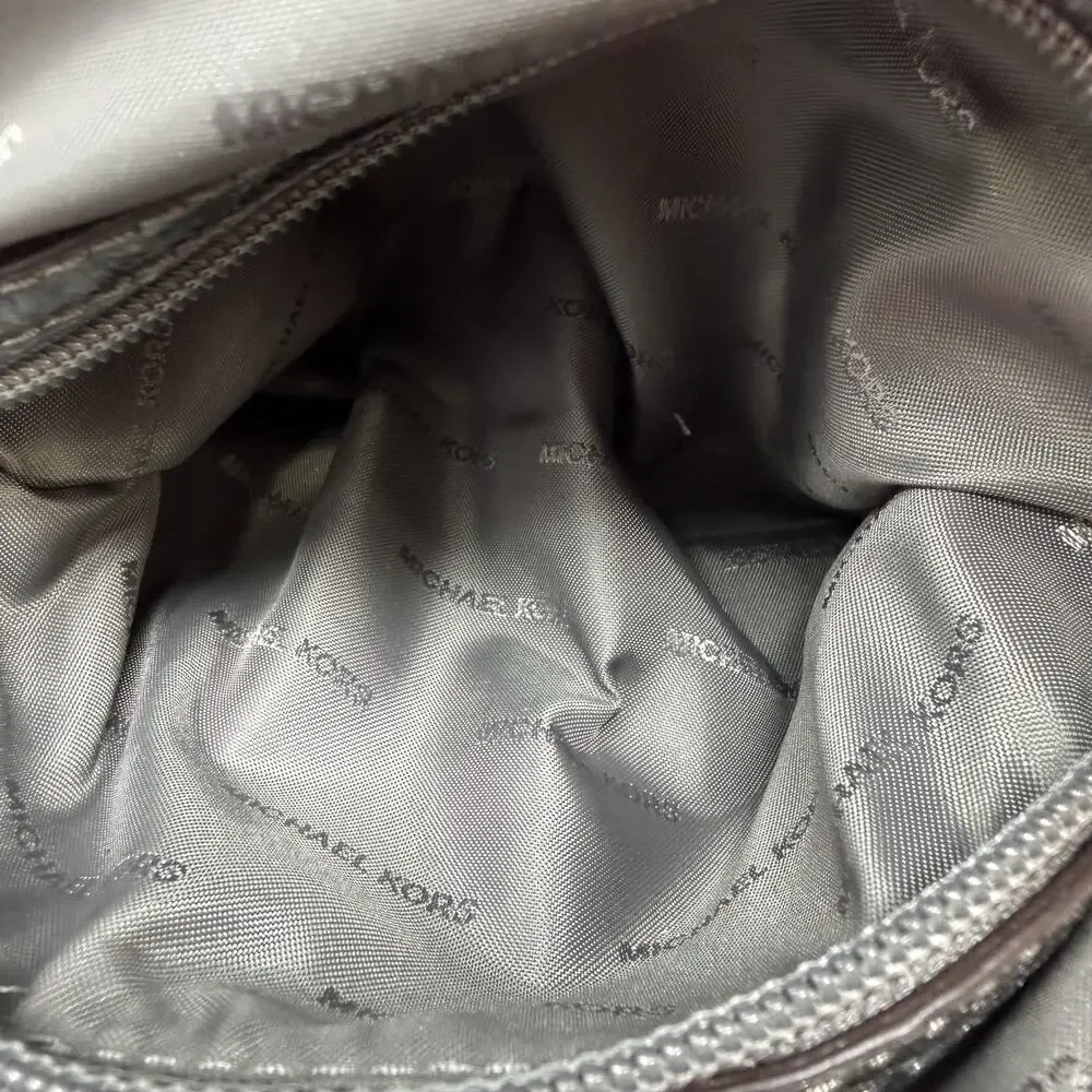 Michael Kors Quilted Sloan Metallic Silver Shoulder Bag Chain Strap